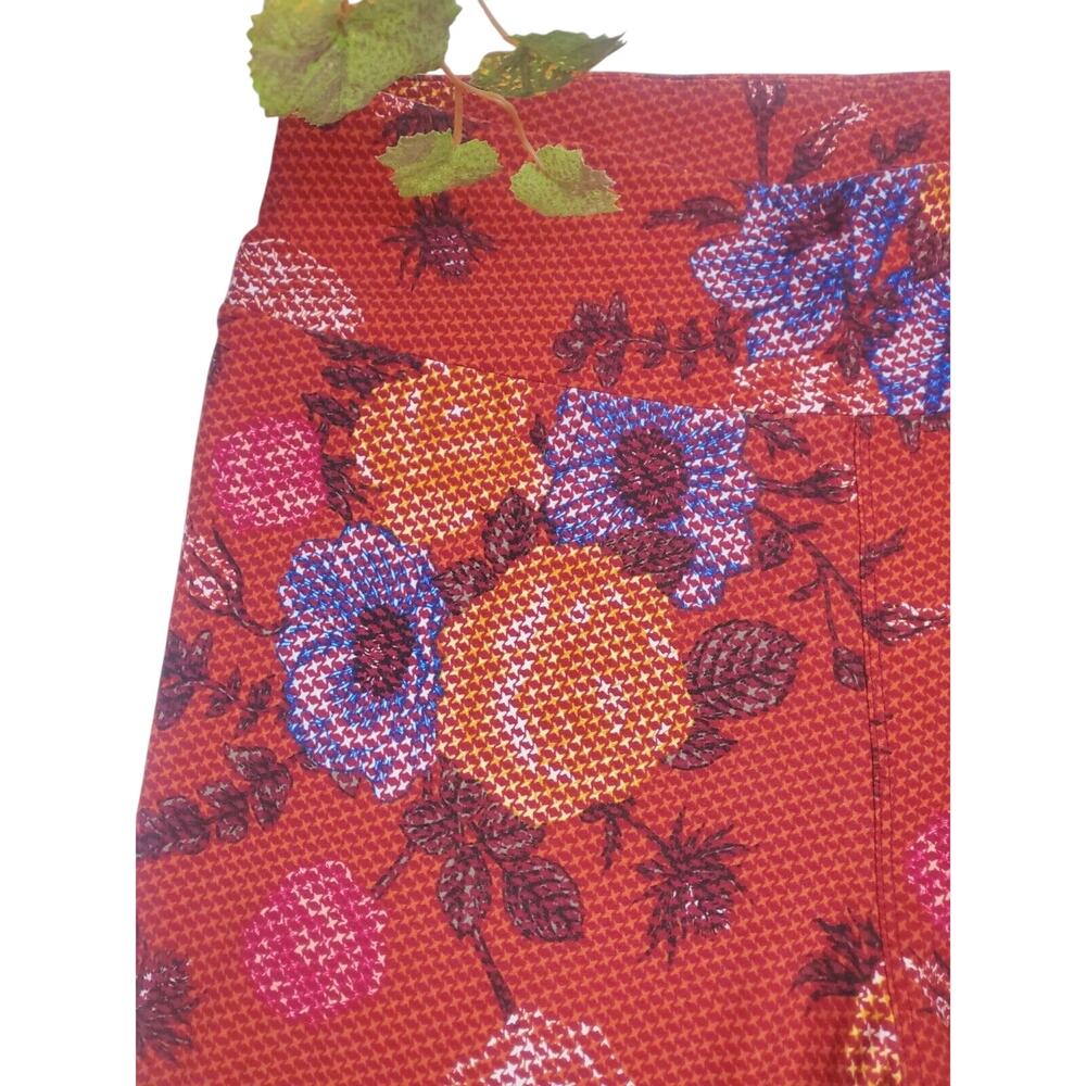 LuLaRoe Leggings TC Tall & Curvy Butter Soft Red Floral Print Womens Plus Size